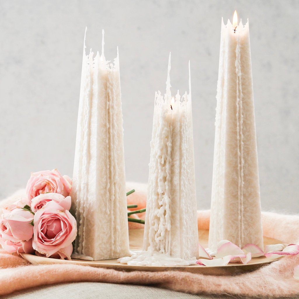 Granite Icicle Candle White / Pinot Noir Living light Candles