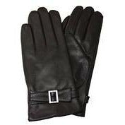 Leather Gloves with Buckle - Brown Size Medium Not specified