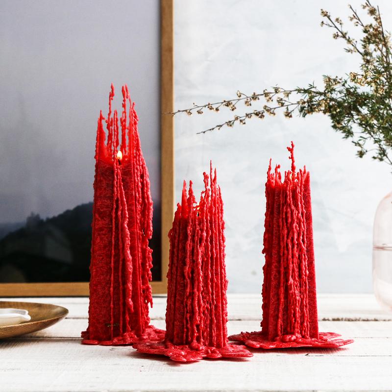 Granite Icicle Candle / Red Pohutukawa Living light Candles