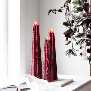 Granite Icicle Candle Dark Red - Red Currant Living light Candles