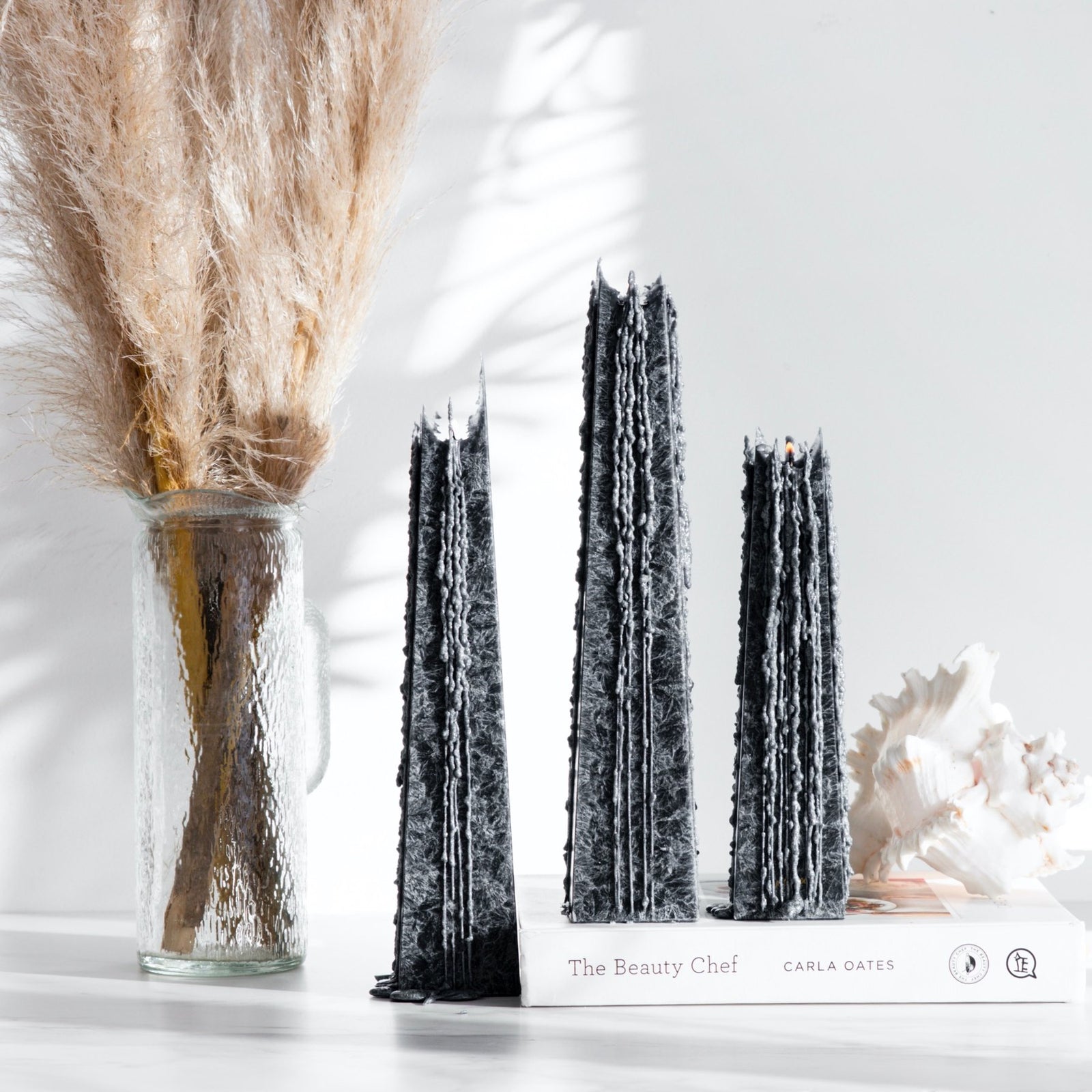 Granite Icicle Candle - Black Sandalwood Living light Candles