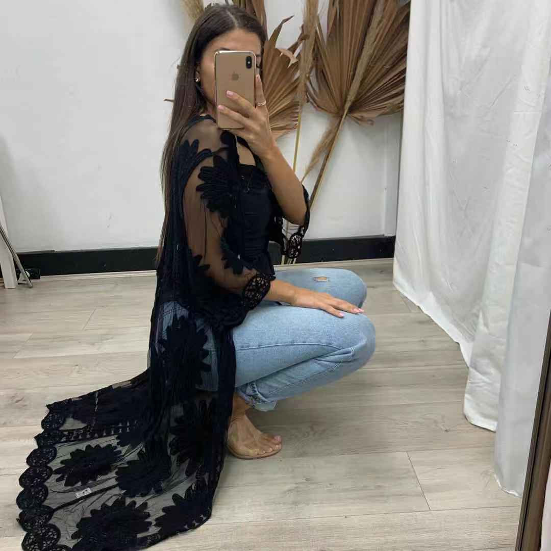 Jackson Bay Long Cardigan - Black Lost in Lunar