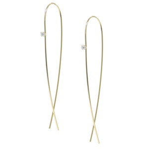Linear Crystal Earrings - Gold or Silver Not specified