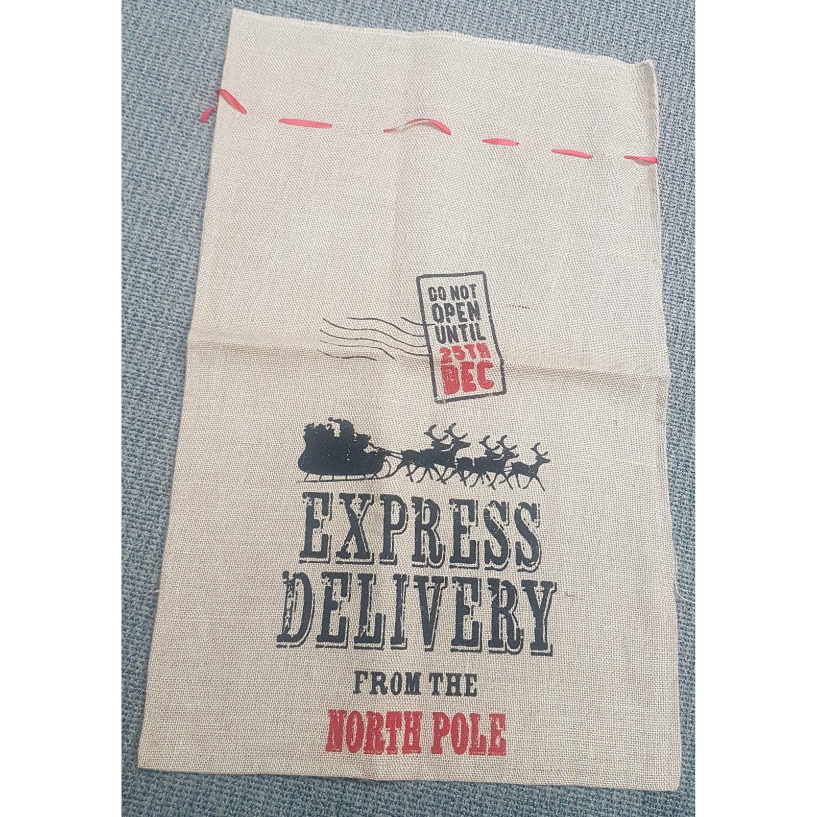 Jute Christmas Sack with Printing - Express Delivery Not specified