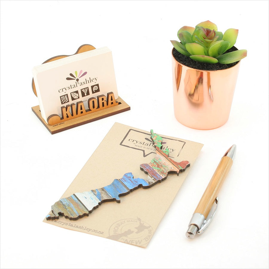 Mini NZ Map | Patten Aged Timber Crystal Ashley