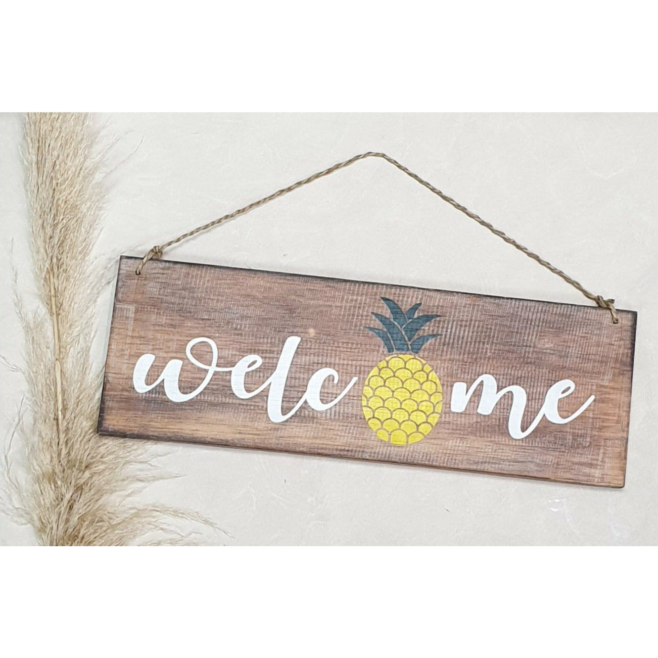 Pineapple Wooden Sign - " Welcome" Not specified