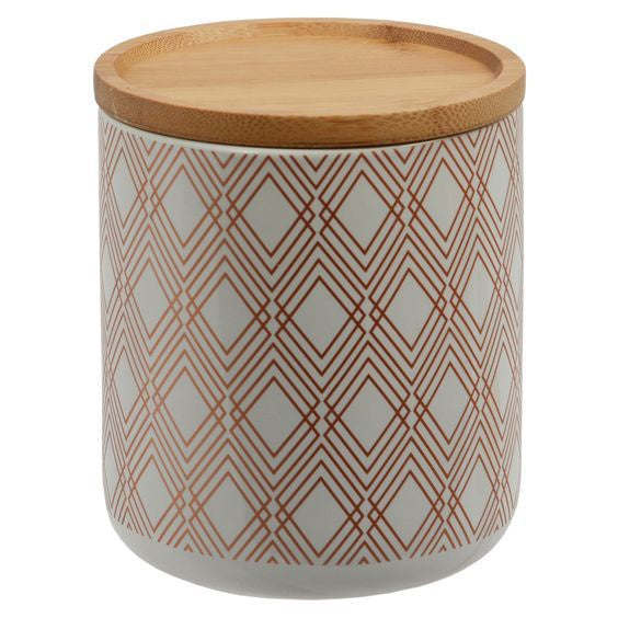 KRISA HUSK COPPER MED CANISTER W BAMBOO LID Habitat