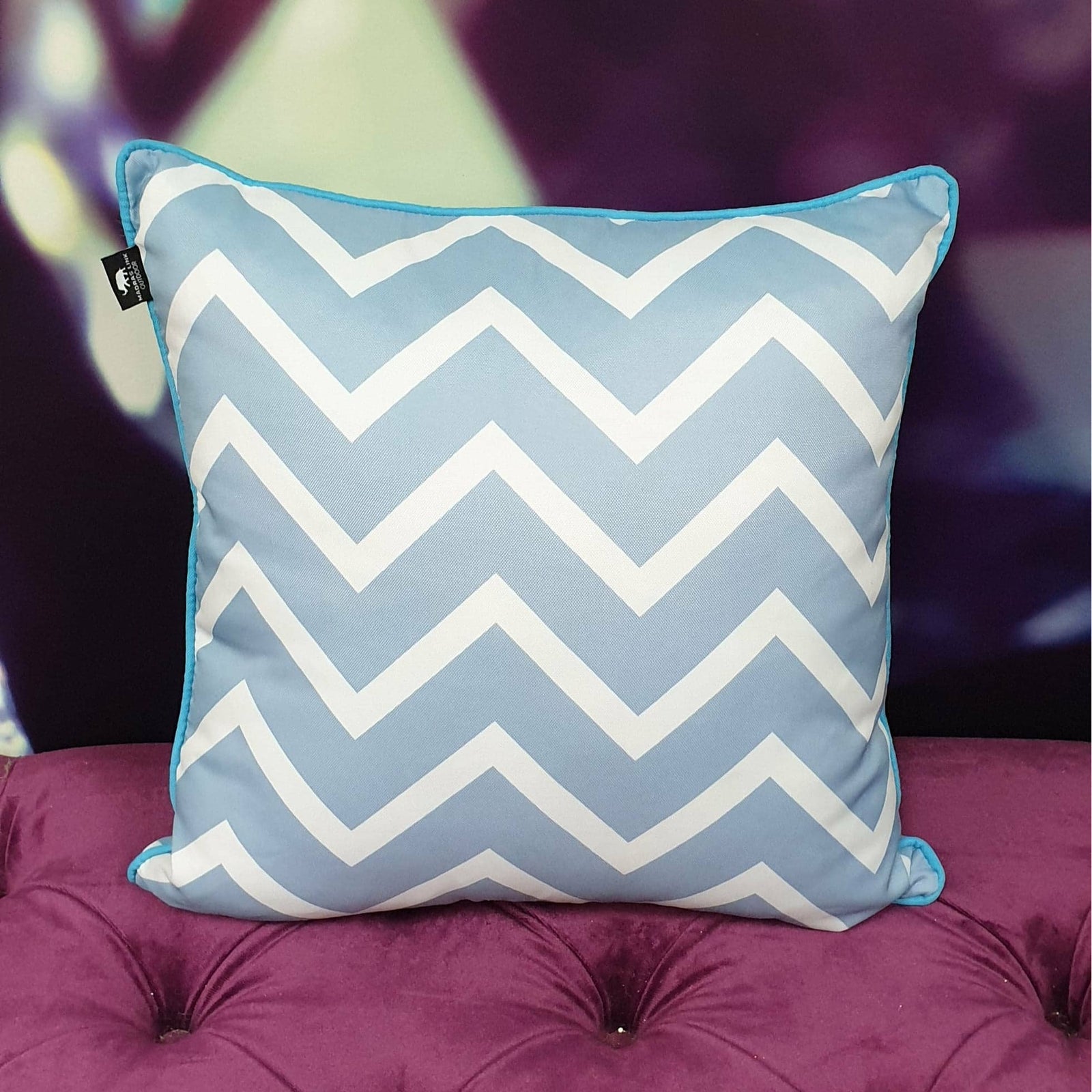 Miami Chevron Outdoor Cushion | Aqua Not specified