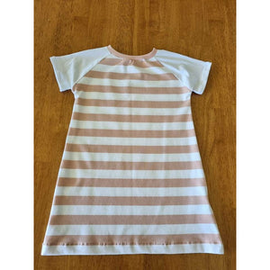 Millie T-Shirt Dress | Light Pink & White Stripe Kode Kids