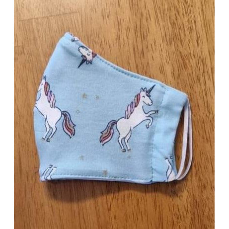 Kids Face Masks - Light Blue Unicorn Kode Kids