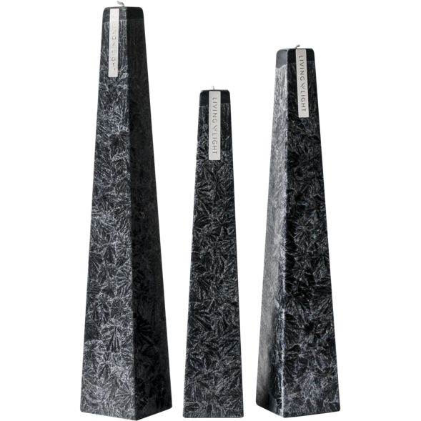 Granite Icicle Candle - Black Sandalwood Living light Candles